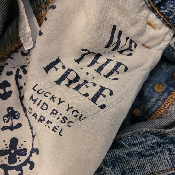 Free People We The Free Lucky You Mid Rise Barrel Leg Jeans - Picture 9 of 10